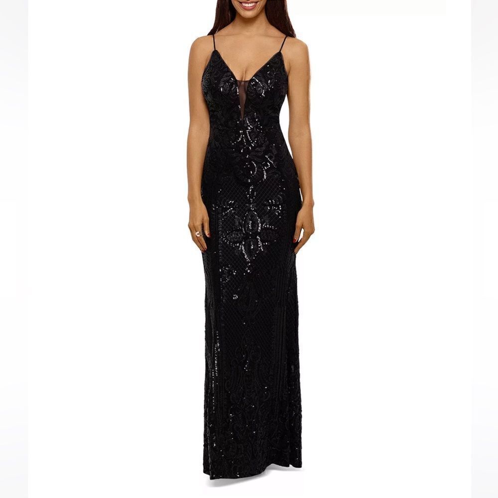 AQUA
Sequined Long Gown 